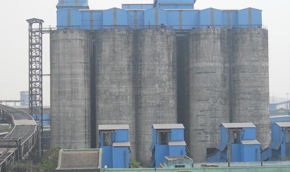 Silos in coal handling plant for coke oven battery, Rourkela Steel Plant